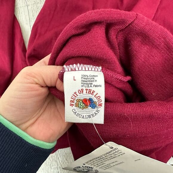 Vintage dead stock fruit of the loom maroon turtleneck men’s large - Picture 3 of 6